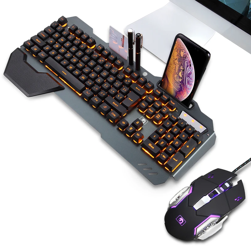 

Semi-mechanical Gamer Keyboard Kit RGB LED Backlight Plug And Play Keyboard Ergonomic Design Waterproof Gaming Keyboard Mouse