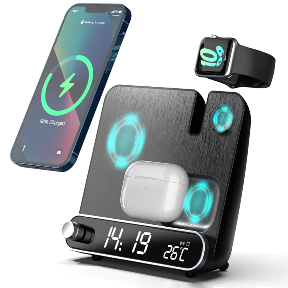 Беспроводное зарядное устройство 3 в 1 для iPhone 13 12 11 XS Mini Pro Max iWatch AirPods Qi док-станция