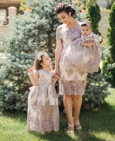 pink mother daughter matching dress toddler baby ball gown christening dresses lace appliques baptism gown first communion