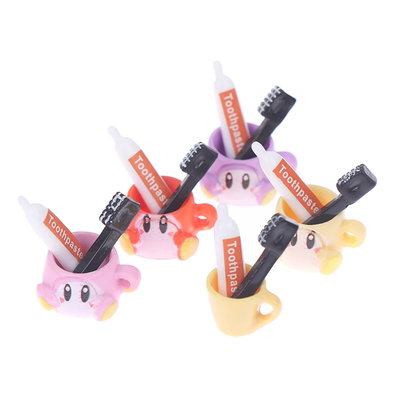 

3Pcs/Set 1:12 Dollhouse Miniature Toothbrush Toothpaste Tooth Cup Set Model Toy Bathroom Furniture Decor Accessories