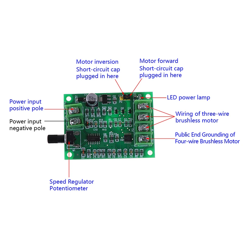 

High Quality 5V 12V Brushless Dc Motor Driver Controller Board For Hard Drive Motor 3/4 Wire 1PC