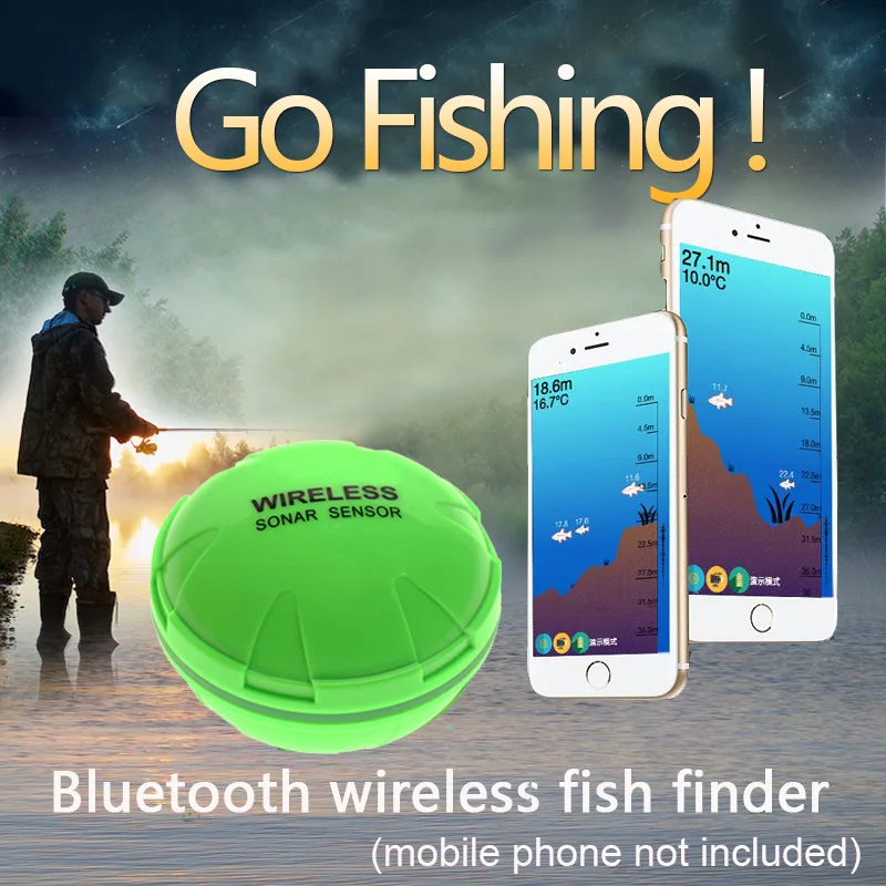 

Портативный Bluetooth-эхолот для рыбалки, 50 м