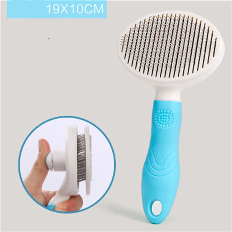 

Pet Grooming Brush For Dogs Cats Efficient Self Cleaning Slicker Removes Undercoat Tangled Hair Massages