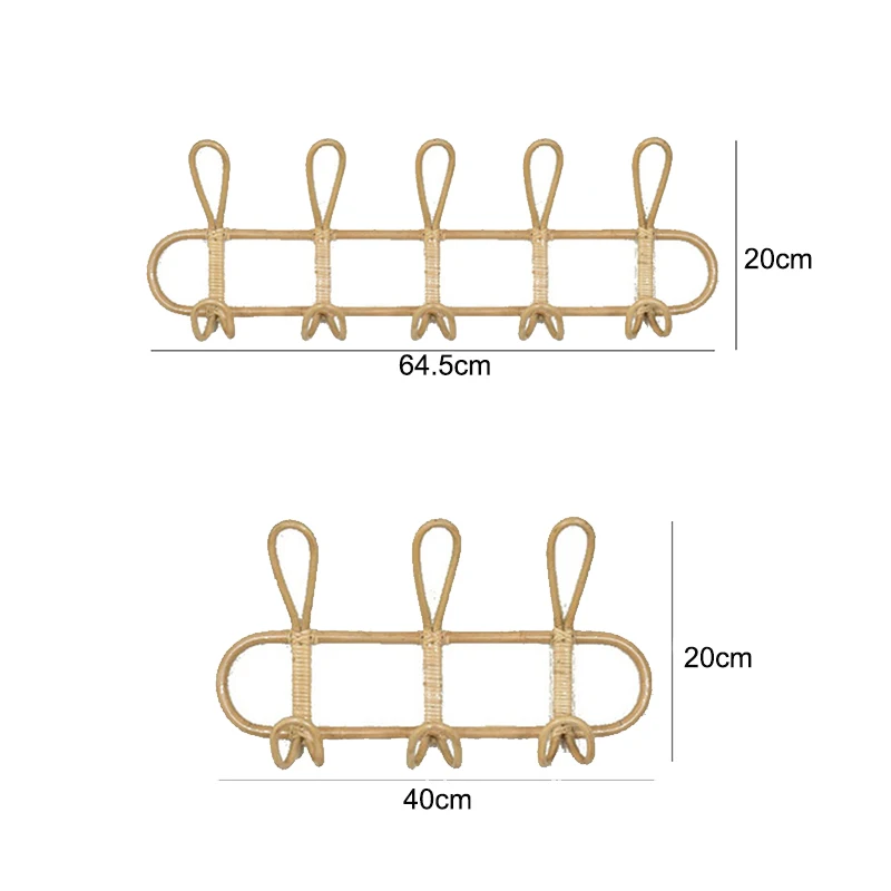 2 пары в упаковке из ротанга настенные крючки для детей и взрослых Одежда