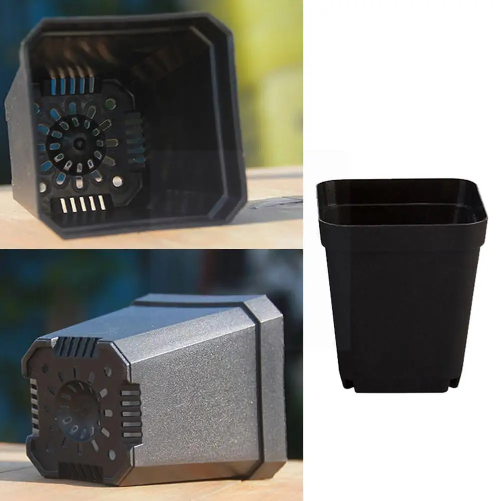 

1pc Square Deep Pots Plant Flower Pot Square Deep Nursery Pots Black Plastic Landmark Plants I0A5