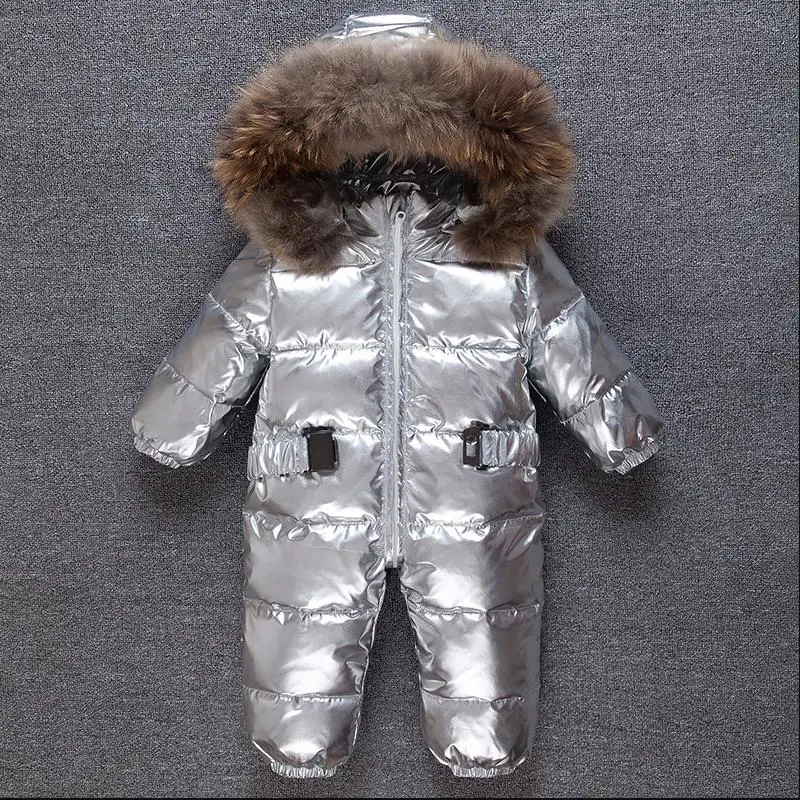 

2022 Winter Childen Thicker Warm Hooded Outerwear Kids Windproof Ski Suit Jumpsuit Real Fur Collar Waterproof Down Jackets Y2378