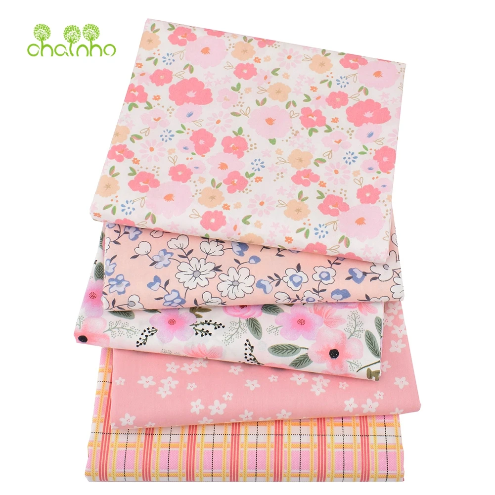 Printed Twill Cotton Fabric,Newest Pink Floral Series,Patchwork Clothes For DIY Sewing Quilting Baby&Child's Bedclothes Material