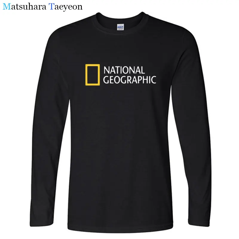 

National Geographic Channel Long Sleeve T Shirt Men T-shirt Cotton Mans Tshirt Cotton Casual Funny T-Shirts New Summer Clothing