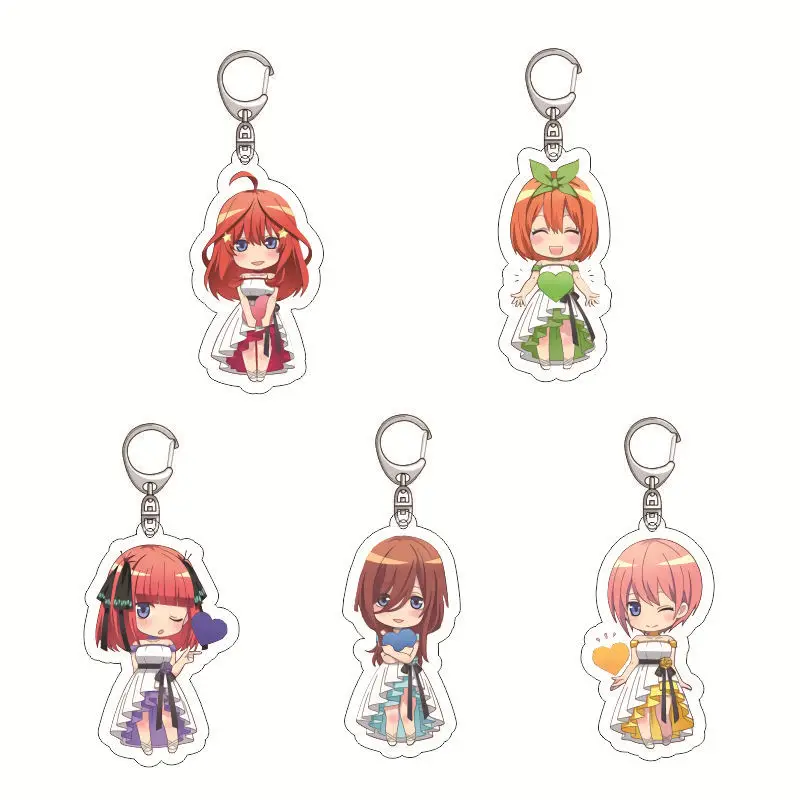 

Keychain Man Quintessential Quintuplets Key Chain Women Key Holder Couples Keyring Ichika Nino Miku Pendant Key Ring Porte Clef