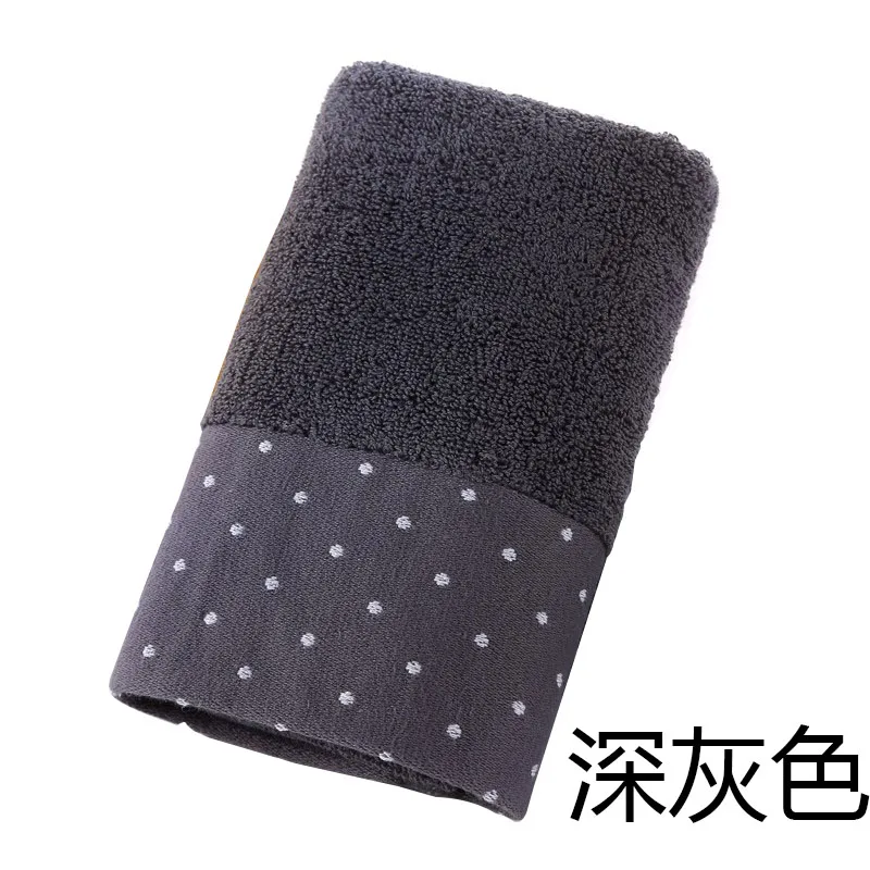 Dark Grey 34x75 см, хлопок, абсорбирующее, в горошек, одноцветное, мягкое, удобное полотенце для лица, для мужчин и женщин, для ванной, для путешествий, прямоугольное полотенце для лица - Цвет: Dark Grey