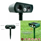 Ультразвуковой отпугиватель животных на солнечных батареях, садовый светильник с датчиком движения, для собак, кошек, енота, кроликов