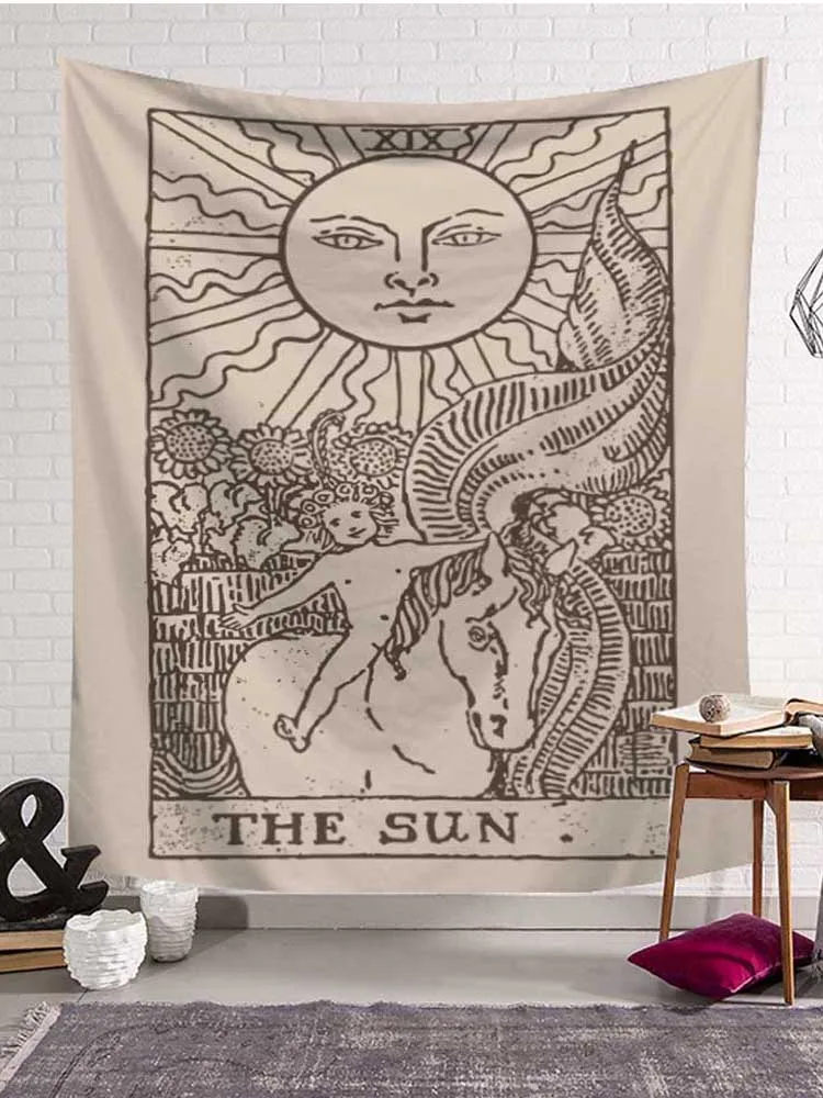 Индийская мандала Таро карточка гобелен настенный солнце луна таро Настенный
