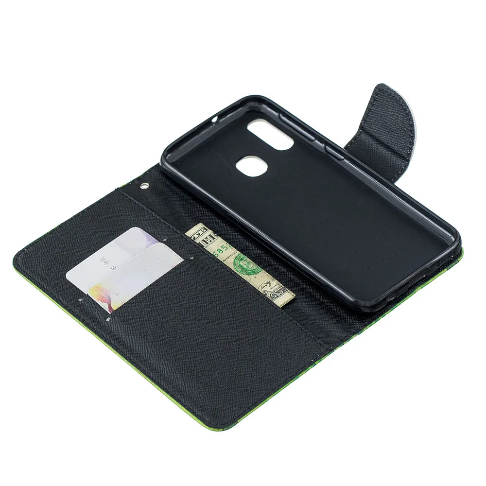 Кожаный чехол на СПС huawei Y6 Prime чехол для Coque huawei Y6 Prime Y6 милый мультяшный Кот Единорог Флип Бумажник телефон сумка