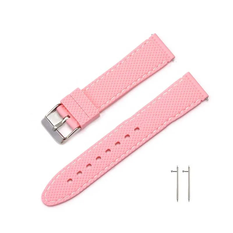 

Tool-free Cute pink watchband 20/22mm Silicone wave pattern watch strap Switch ears for samsung s3 huawei GT/2pro ticwatch 2