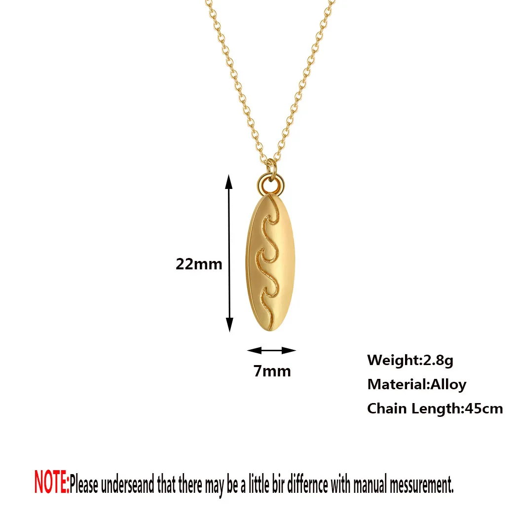 Модное ожерелье для серфинга Kinitial острый кулон в форме морской волны женщин и