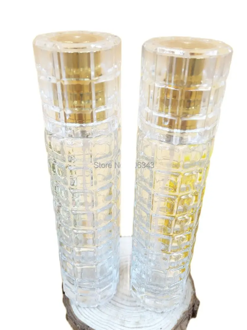 Стеклянная бутылка 30 мл серебристый/золотой флакон с помпой для духов