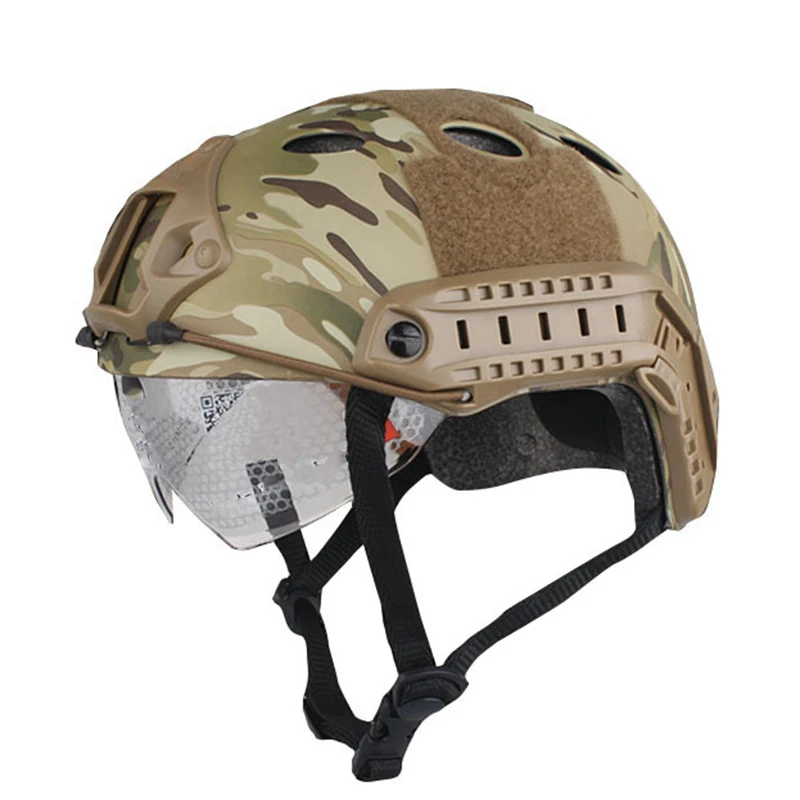 

War Game Helmet with Wing Goggles Tactical Fast Helmet Cover Outdoor Painball CS Riding Hunting Protective Lightweight Helmet