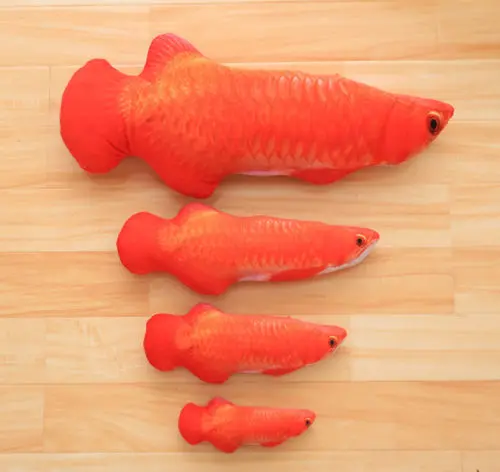 Red Scleropages Плюшевый 3D питомец кошка, Дразнилка для котенка, забавная игрушка для игры в рыбку, кошачья мята - Цвет: Red Scleropages