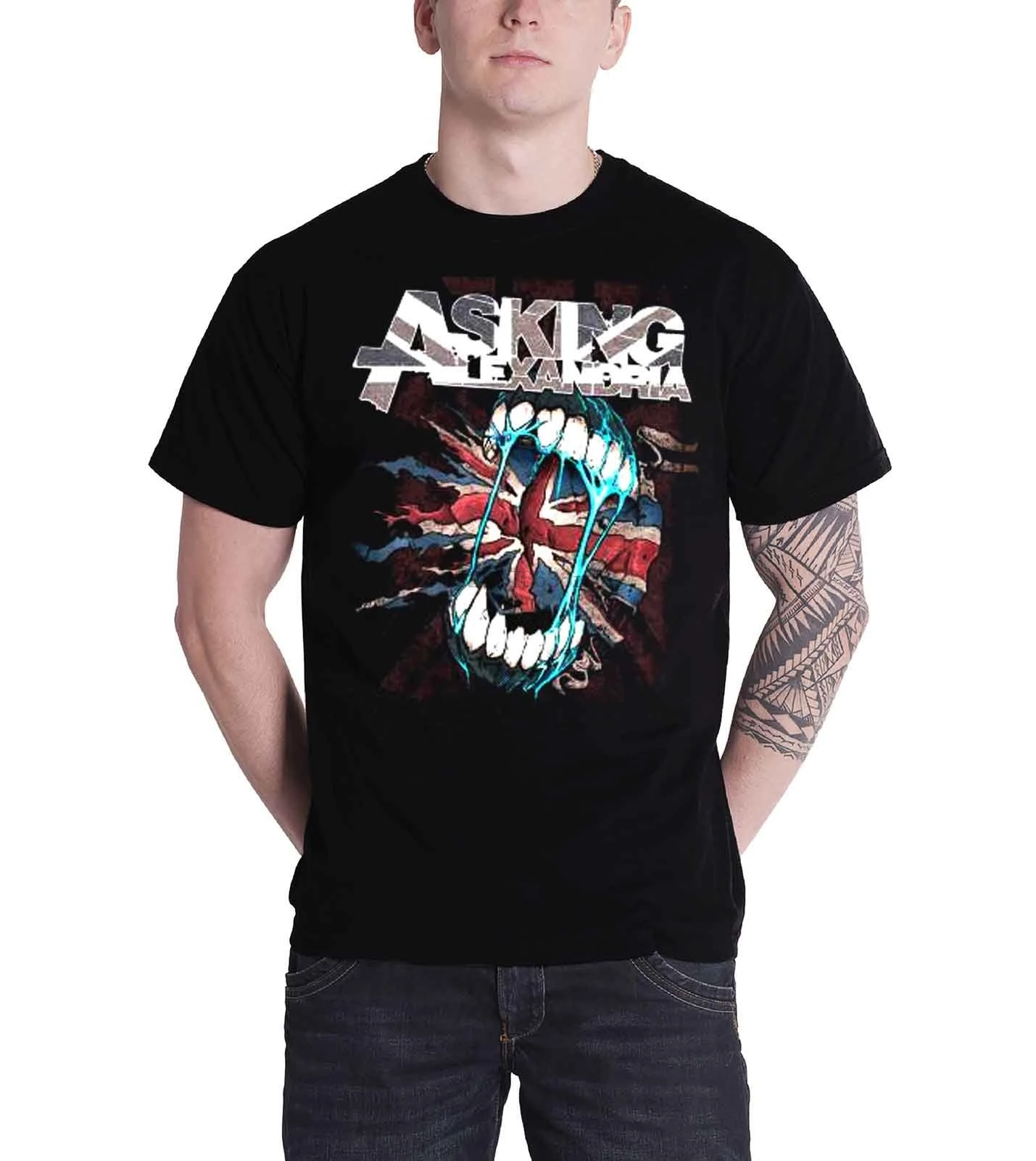Asking Александрия Мужская футболка черный флаг Пожиратель безрассудно Группа