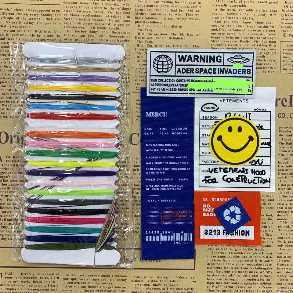 

Mixed 4Pcs Per Pack Soft Cloth Labels Various Letter Embroidery Hand Made Collar For Diy Knitted Printed Cotton Woven Sew Tags