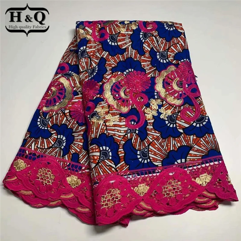 Высококачественная африканская восковая кружевная ткань H &amp Q 6 ярдов/шт. с