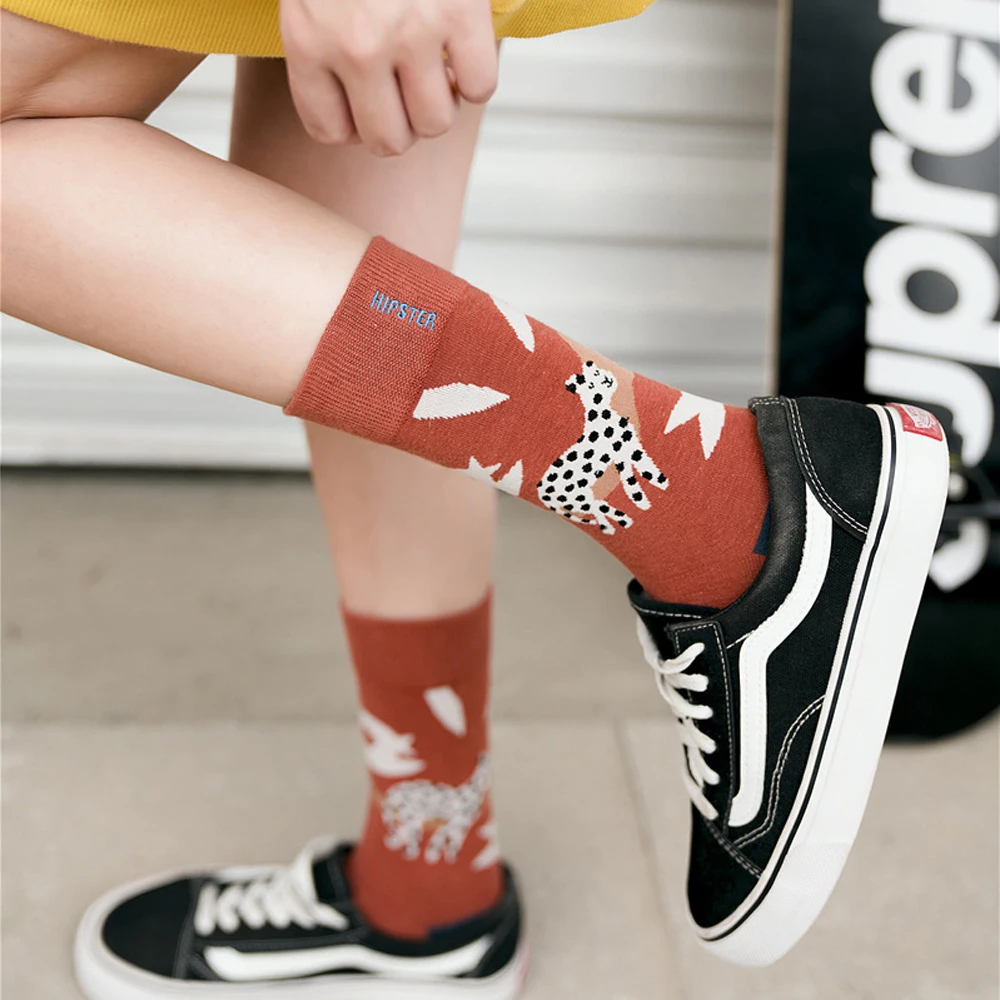 Забавные носки Harajuku с веселым креативным принтом хлопковые для мужчин и женщин