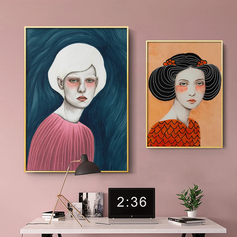 Постер для девочек винтажный абстрактный Рисунок настенная живопись холст
