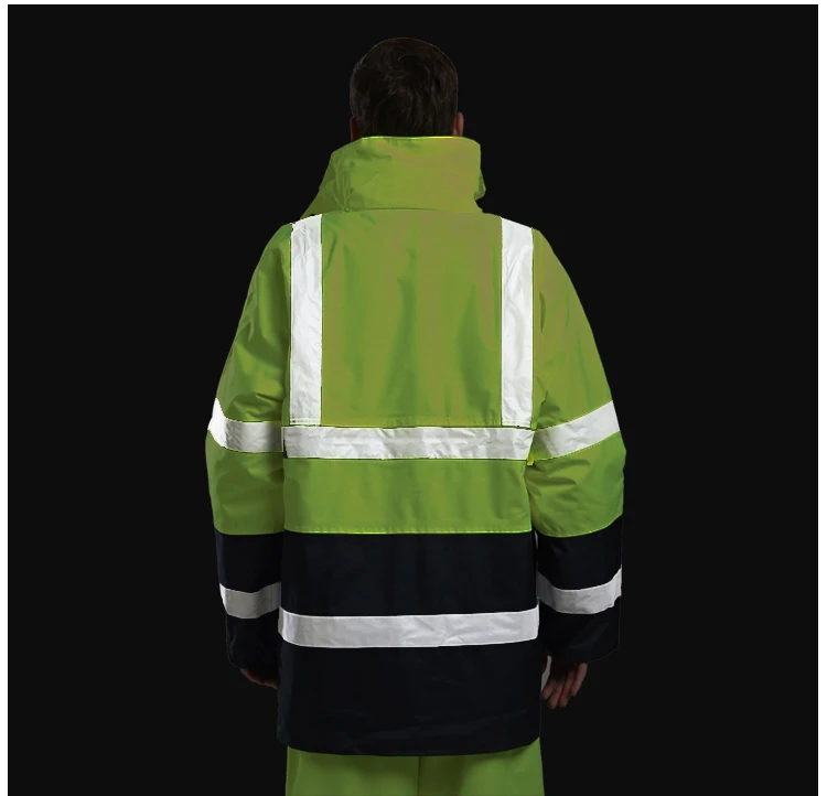 EN471 ANSI/SEA 107 Hi vis двухцветная водонепроницаемая куртка для парка безопасности со светоотражающей лентой оранжевая рабочая одежда зимняя куртка