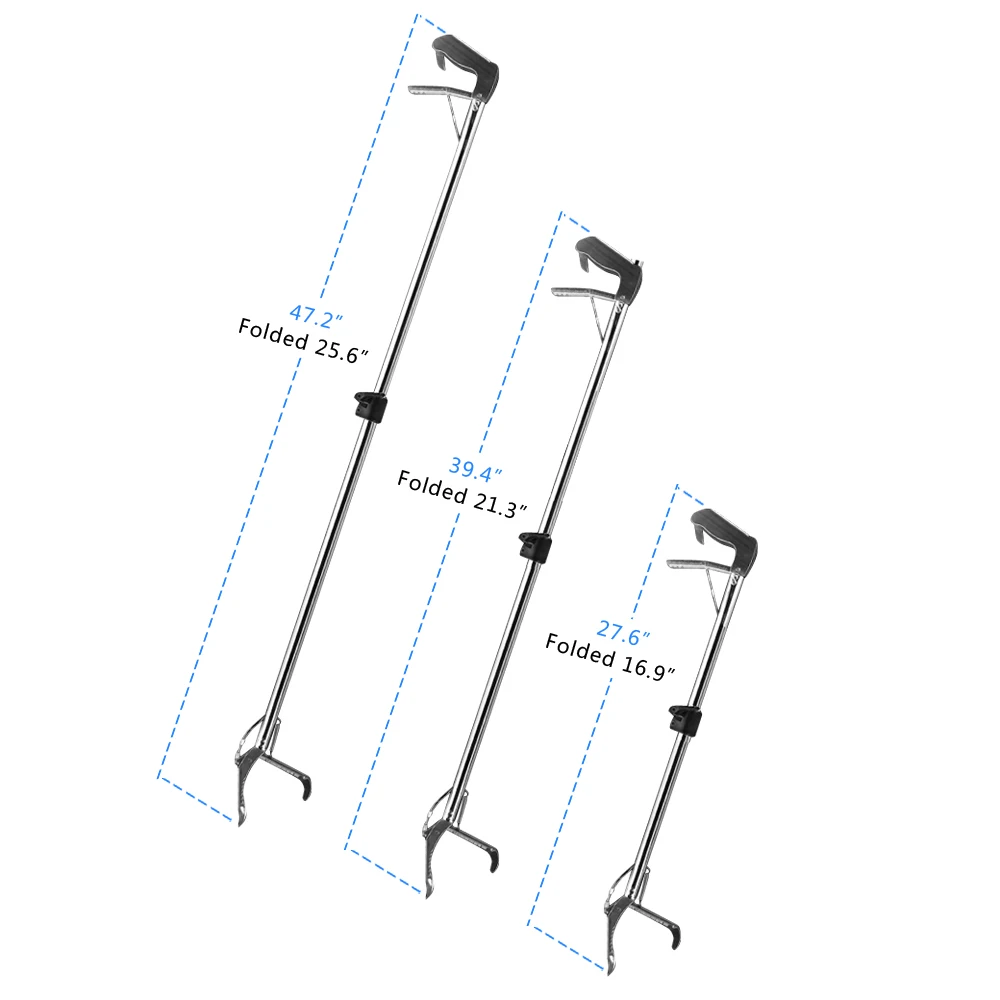 100cm Snake Feeding Use Foldable Stainless Steel Clamp Catcher Silver &amp Black | Дом и сад