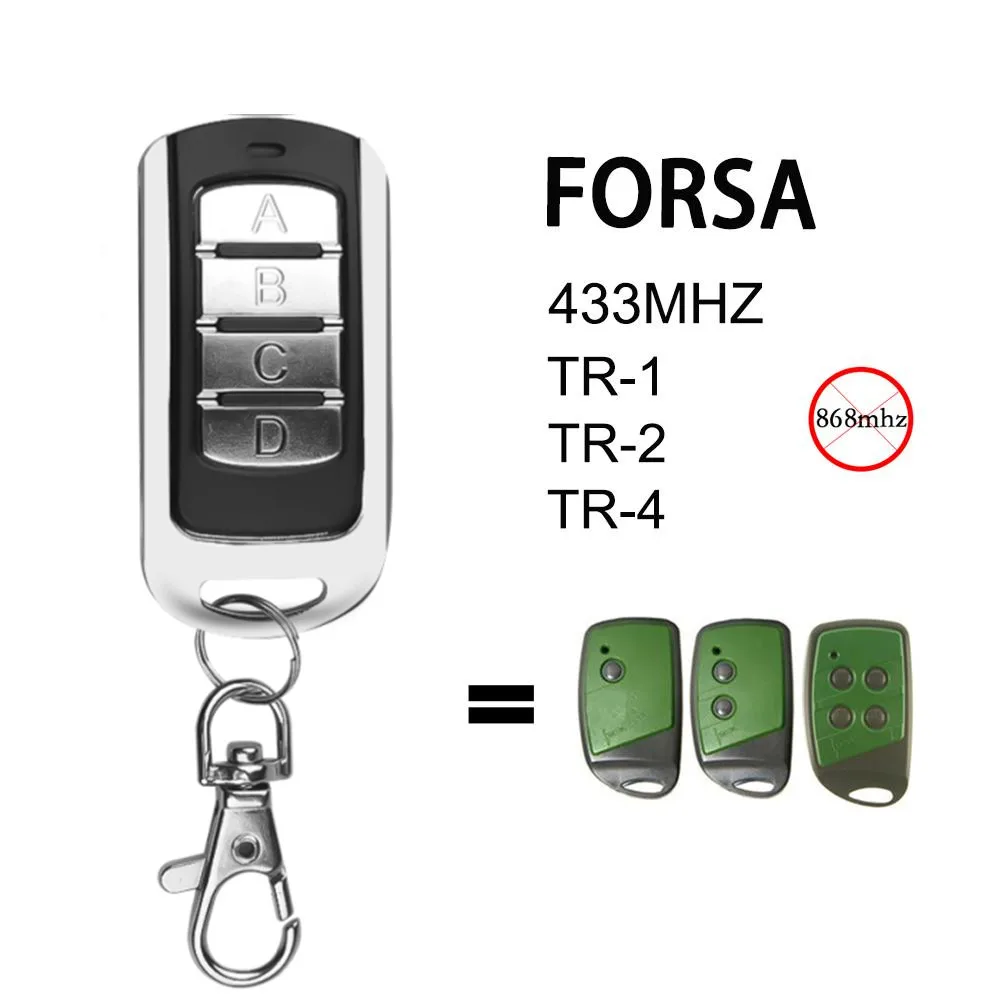 

For FORSA TR-1 TR-2 TR-4 Garage Command Door Remote Control 433.92MHz Rolling Code Door Transmitter Opener Keychain