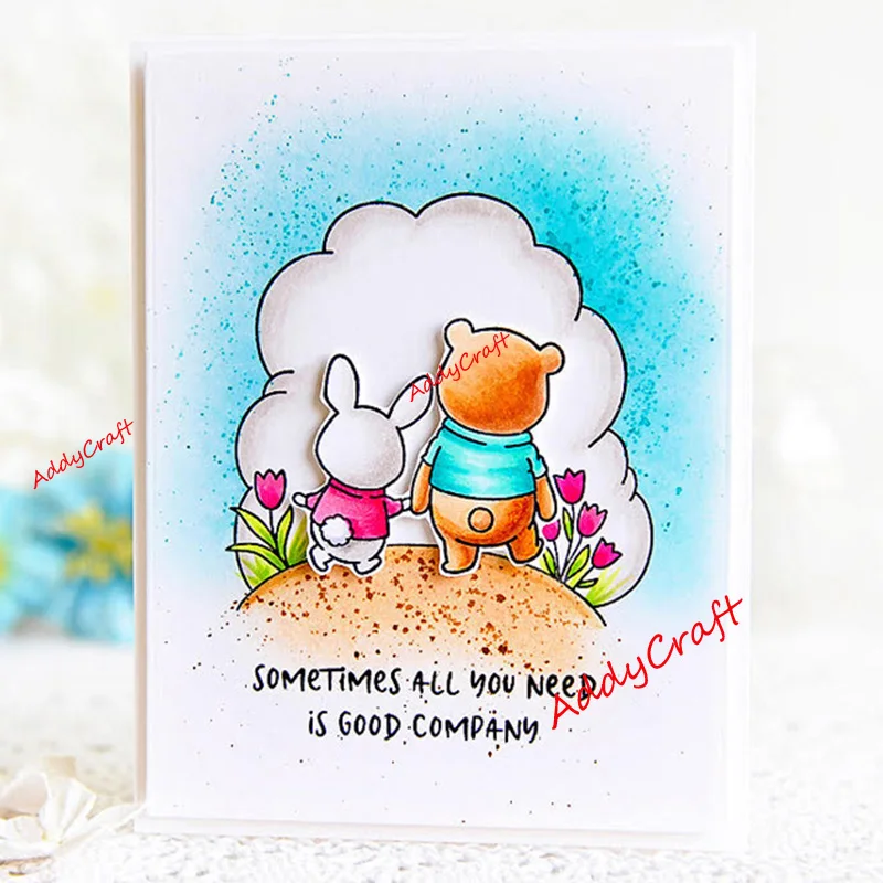 Животное партнер металлический Трафаретный вырубной штамп и прозрачные