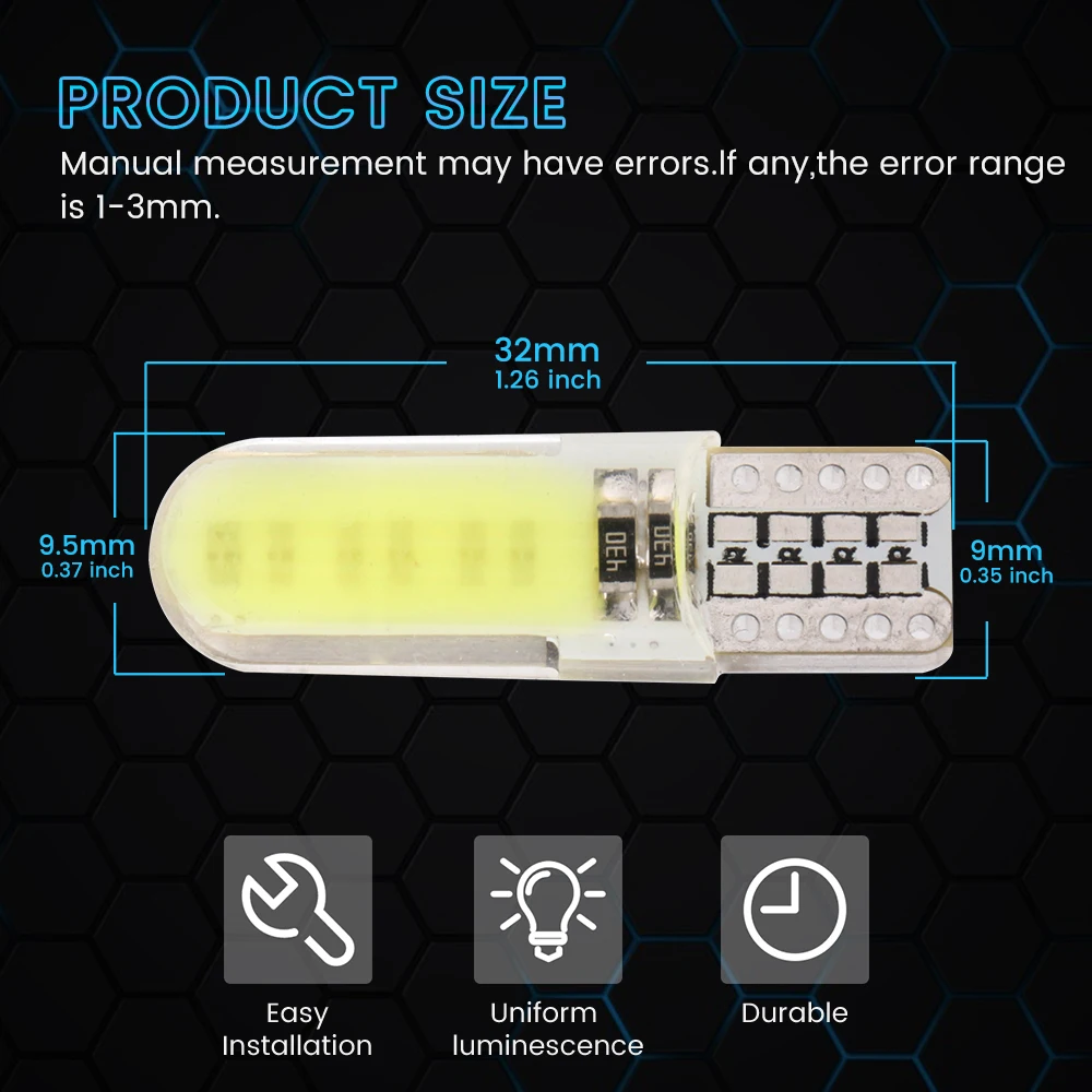 100 шт./лот T10 194 168 COB 12SMD SILICA W5W 12 Led лампа для чтения 12V DC Индикатор лампы