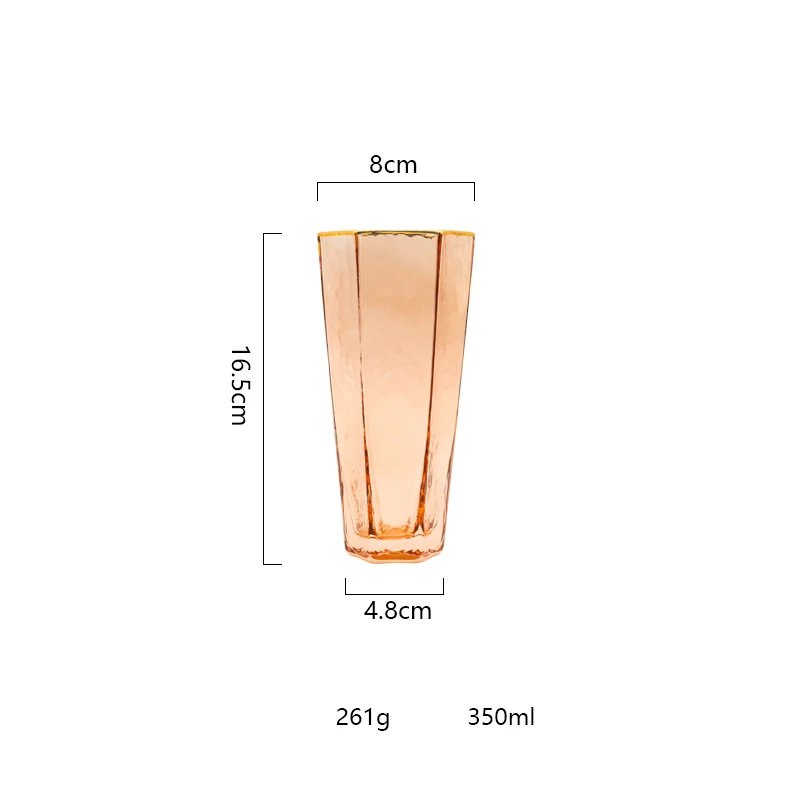 Tall L 350ml Бокал для шампанского, вина, бокал, шестигранный Кубок для шампанского, бокалы, бокалы для виски, розовое золото, кухонные аксессуары, бокалы для напитков, креативные - Цвет: Tall L 350ml