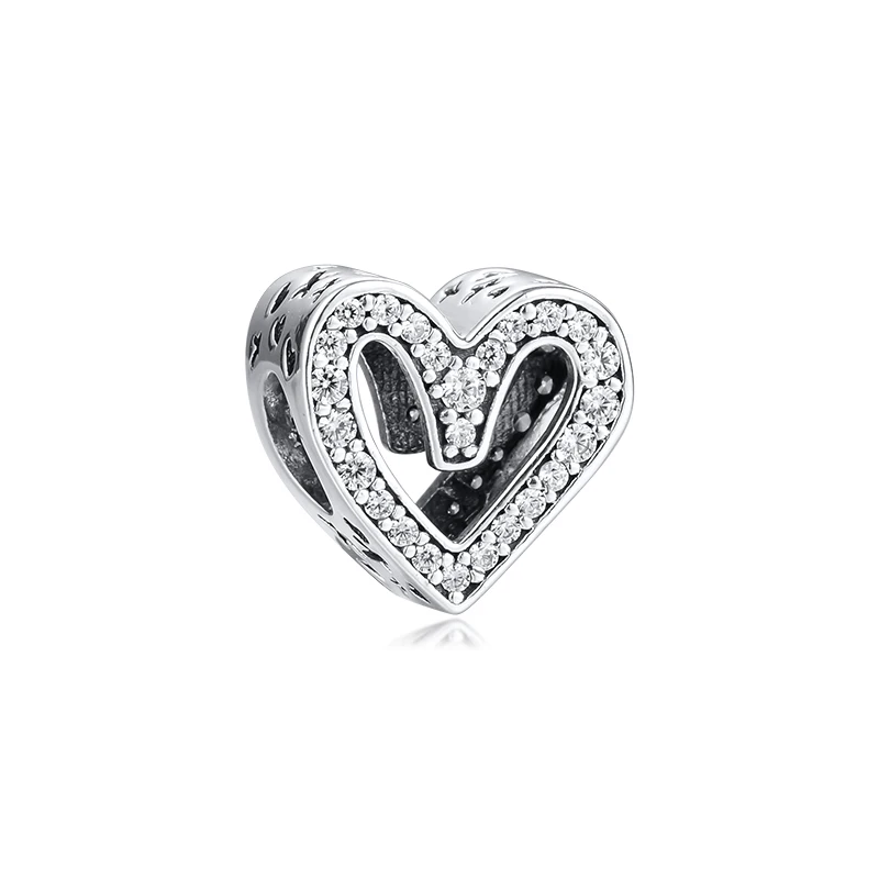 

CKK Freehand Heart Charms 925 Original Fit Pandora Bracelet Sterling Silver Charm Beads for Jewelry Making Bead kralen berloques