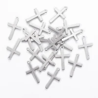 20pcs cross charms silver color stainless steel pendants charms for jewelry making diy handmade bracelet necklace component