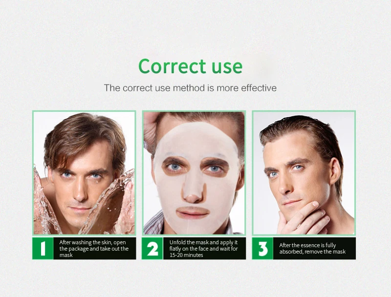 

3/5pcs Men's Deep Hydrating Moisturizing Masks Nourishing Hyaluronic Acid Masks Improve Facial Skin Beauty Care TSLM2