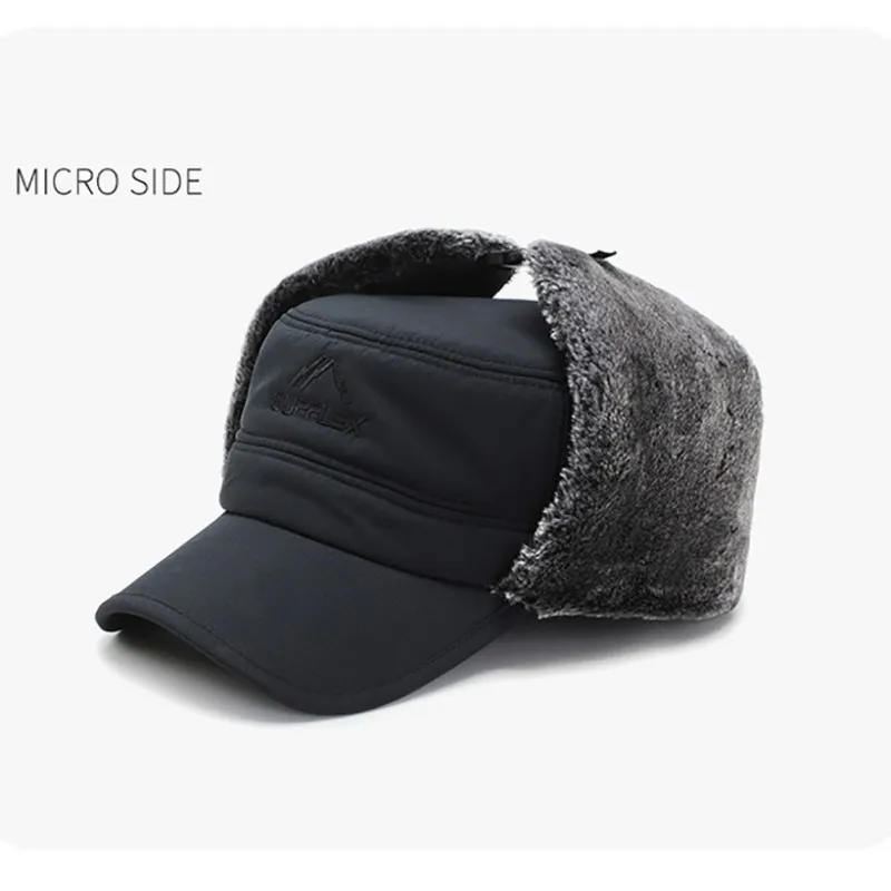 Men's thick Lei Feng hat winter of the warm riding middle-aged cold face cap snow Korean version | Спорт и развлечения