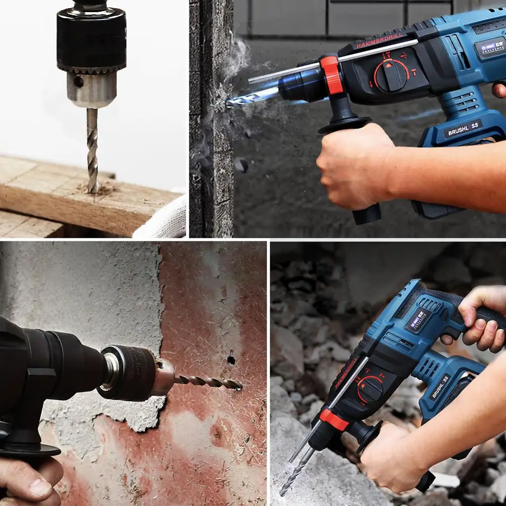 Беспроводной молоток дрель электрический с батареей 4000mAh|Электрические молотки|