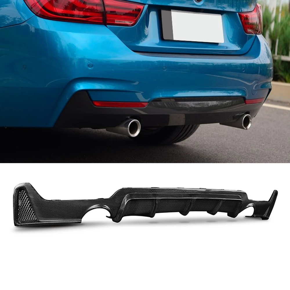 Губа заднего диффузора для BMW F32 F33 435i 2014-2016 M Tech бампер ABS углеродное волокно вид