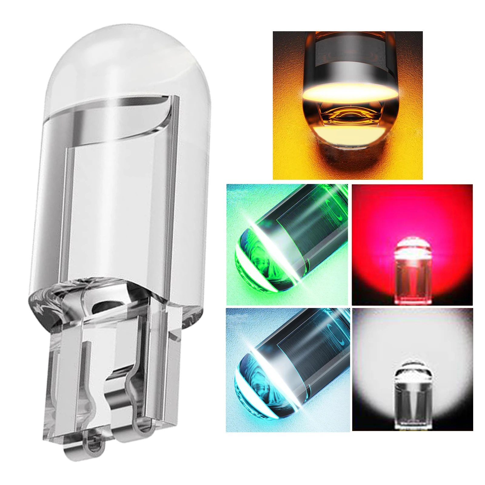 

4 шт. W5W T10 DC12V Стекло корпус светодиодный Клин для лампы номерного знака светильник плафона для мотоциклов