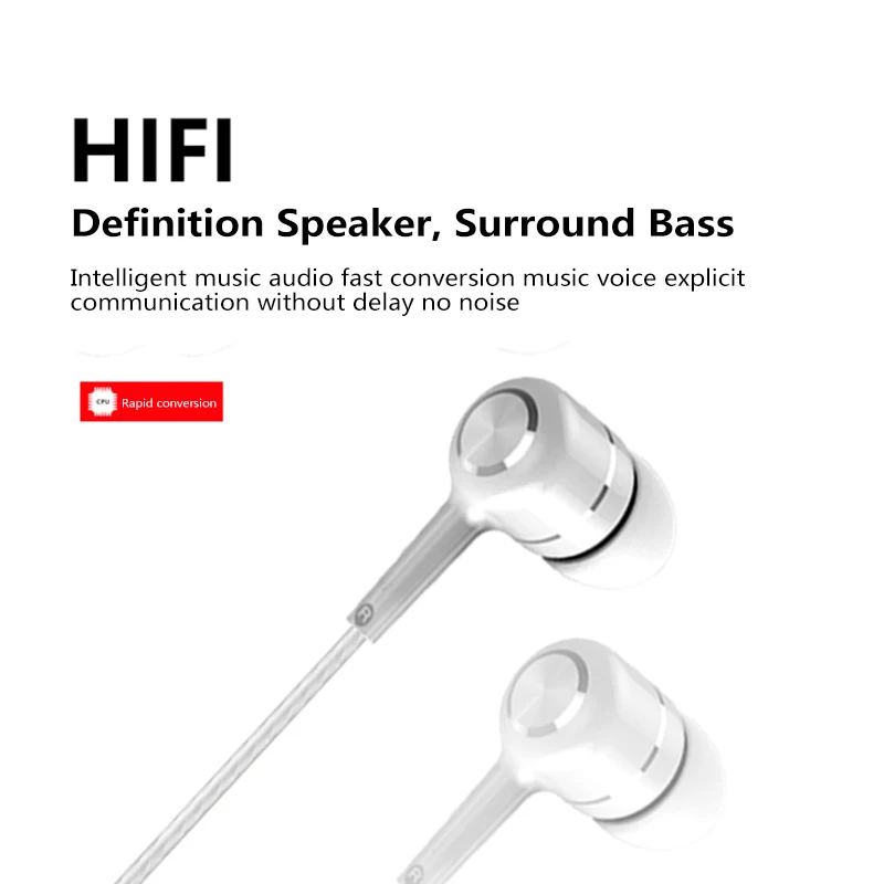 Проводные наушники V5 1 шт. спортивные Hi Fi вкладыши с микрофоном для Xiaomi/Huawei/Samsung