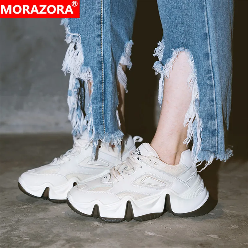 MORAZORA/2020 горячая распродажа обувь на плоской платформе женские кроссовки из