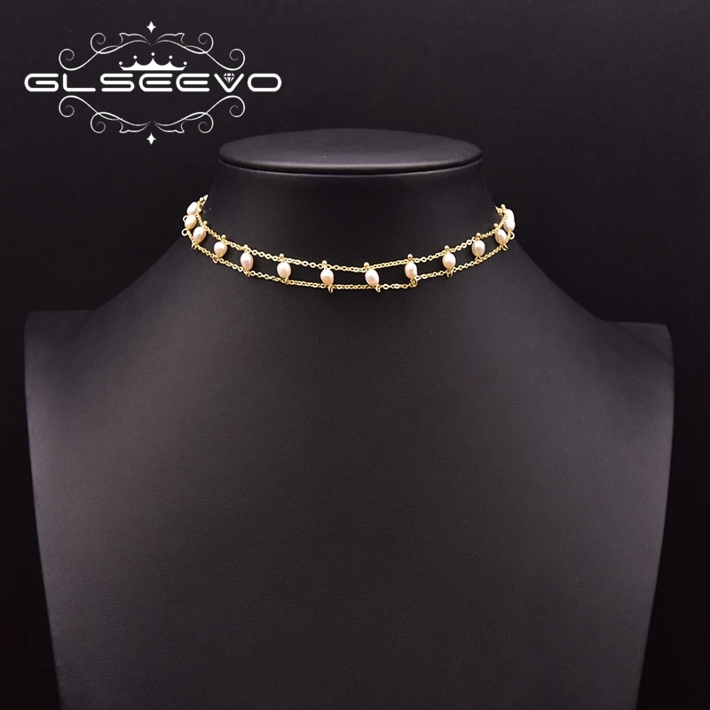 

Glseevo Natural Freshwater Pearl Double Set Necklace Women's Wedding Engagement Exquisite Fashion Set Gift Jewelry GN0284