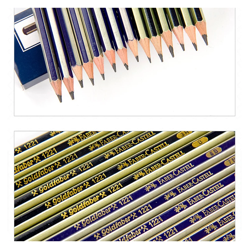 Faber Castell 12 шт высокое качество древесины эскиз и набор карандашей для рисования 5H 4H 3H 2H HB B 2B 3B 4B 5B 6B 7B 8B художественных 1221