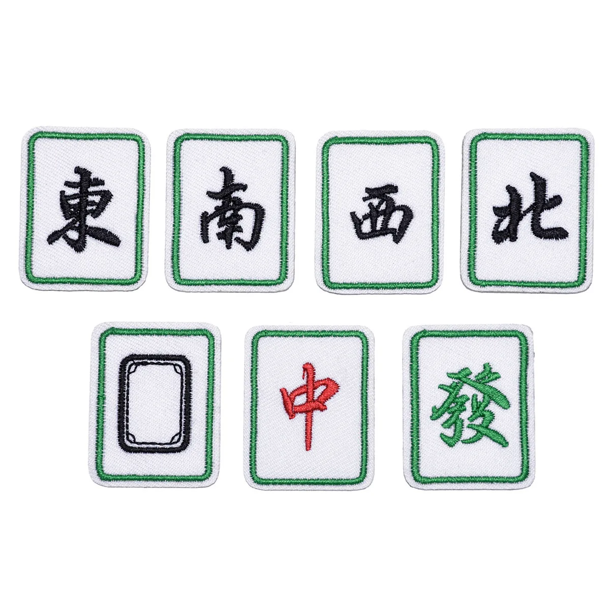 

Mahjong Embroidery Patch Cute East-west North-south Hairpin Decorative Cloth Stickers Self-adhesive Embroidery Patch