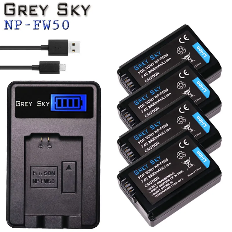 Для SONY NP FW50 NPFW50 Батарея NEX 7 5R F3 3D Alpha a5000 a6000 a7II + ЖК дисплей USB зарядное