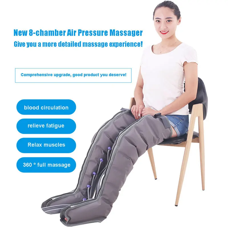 

Eight-chamber air pressure leg massager promotes blood circulation, body massager, muscle relaxation, lymphatic drainage device