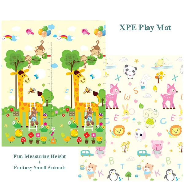 180X200 см детский коврик 1 см толщина мультфильм XPE детский коврик для игры складной Противоскользящий ковер детский игровой коврик - Цвет: Giraffe and Animals