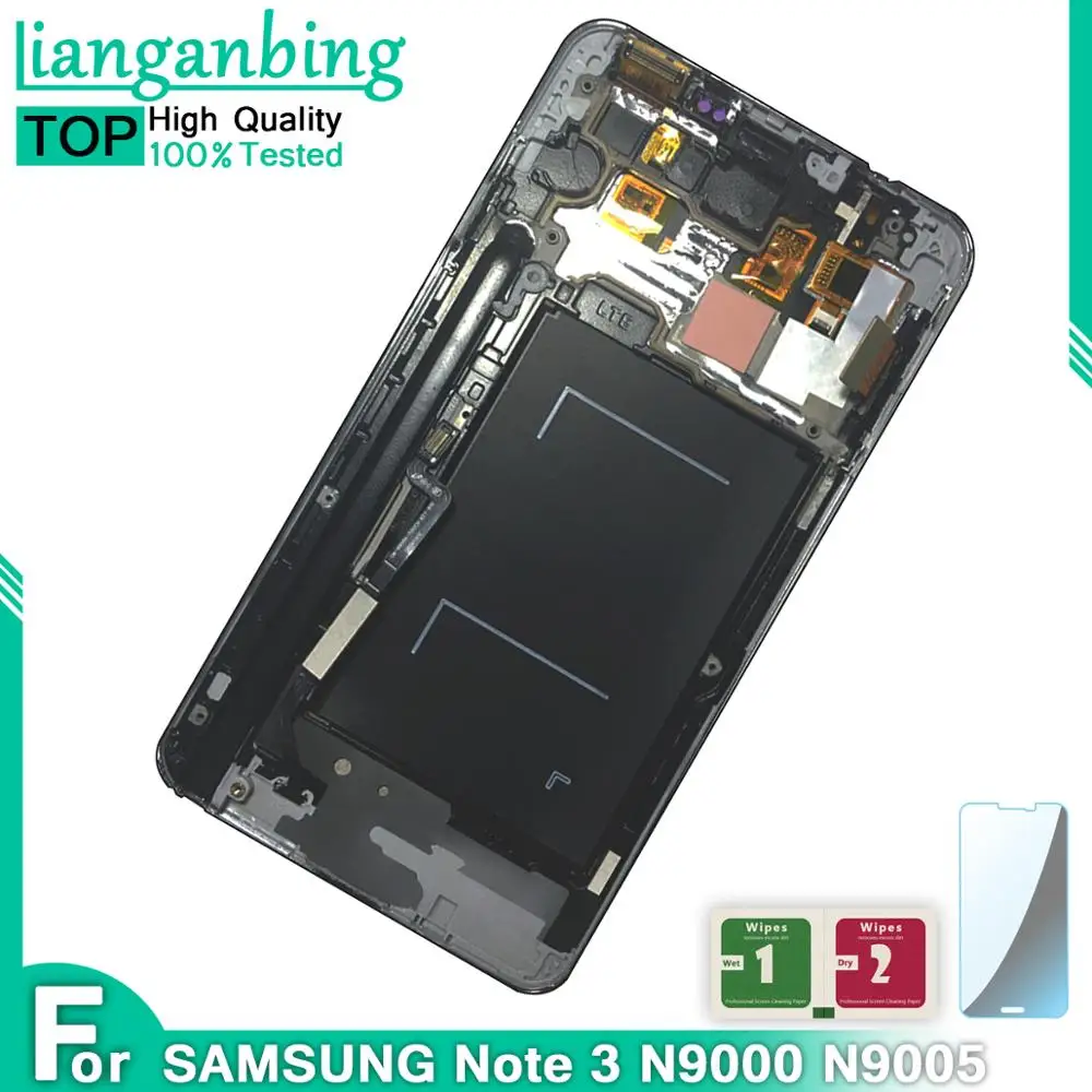 100% рабочий ЖК дисплей для Note 3 N9005 N9000 N900A протестированная Рабочая рамка сенсорный