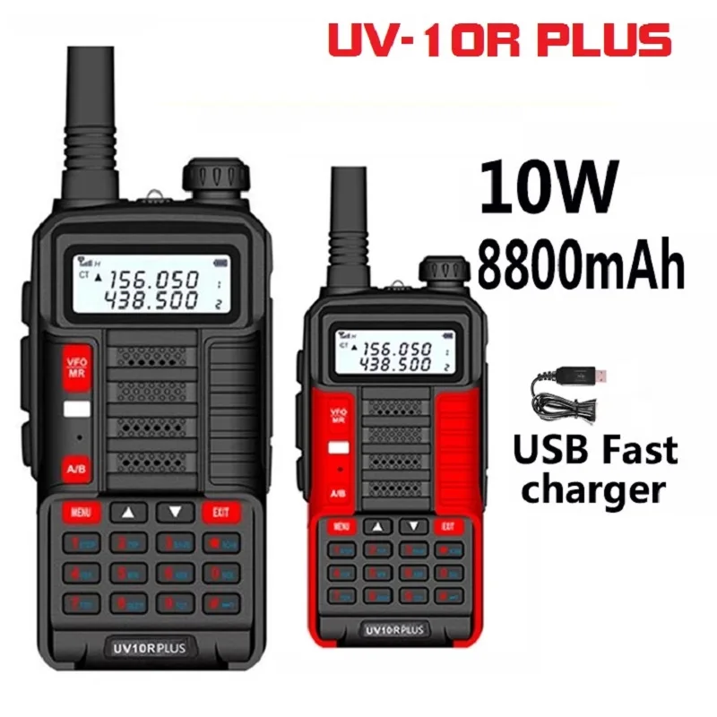 2Pcs 10W  Baofeng UV-10R Plus Two Way Radio Transmitter Cb Radio Car Communication Equipment Walkie Talkie 25km long range